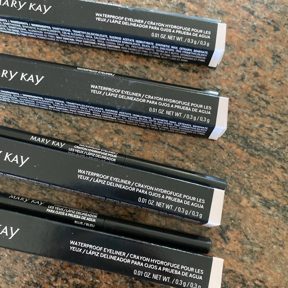 Lot Of 4 Mary Kay Waterproof Eyeliners Blue # 205911 Crayon New In Box